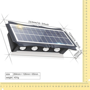 Solar LED Wall Lamp Beam Lighting IP65 Waterproof Auto On Off Energy Saving Outdoor Decorative